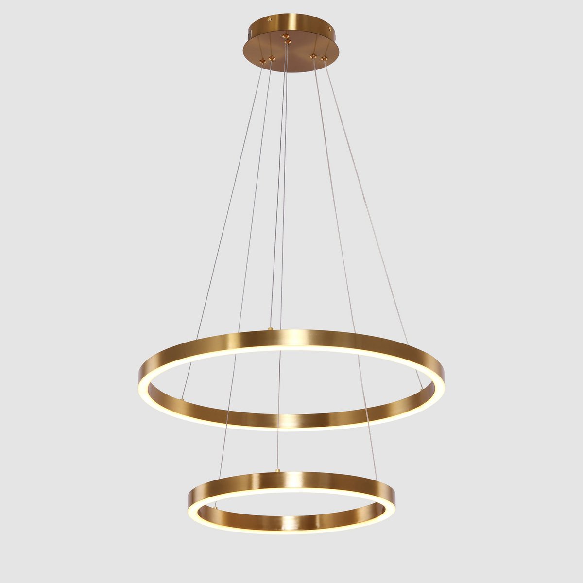 Hängende Lampe Neo Kupfer Gold | 2-Ring 40+60 cm