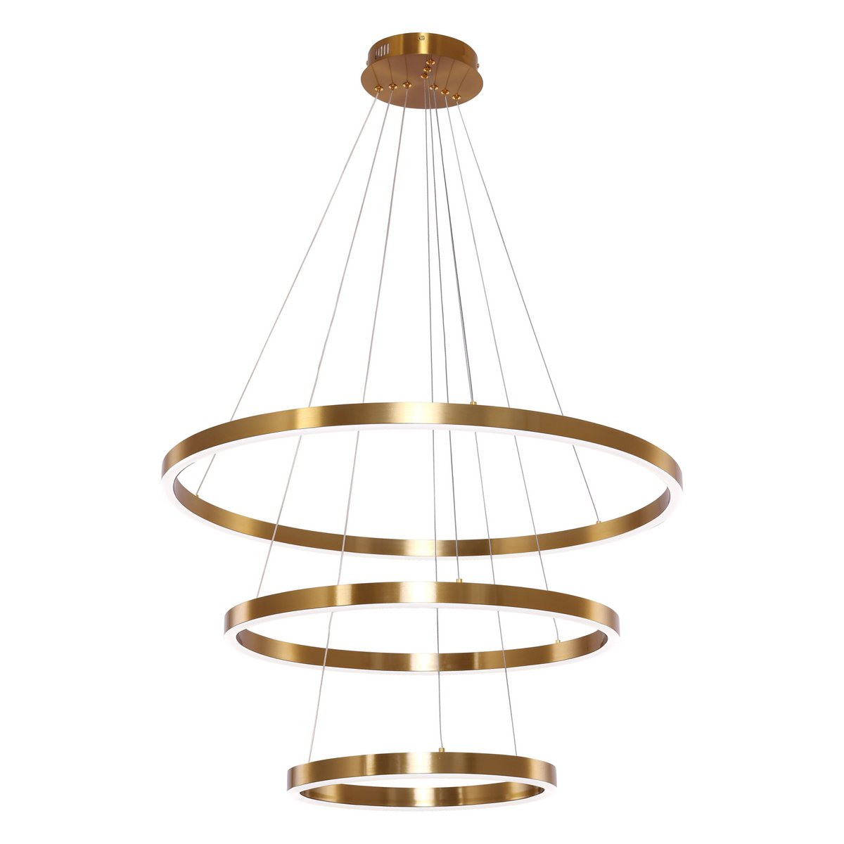 Hängende Lampe Neo Kupfer Gold | 3-Ring 40+60+80 cm