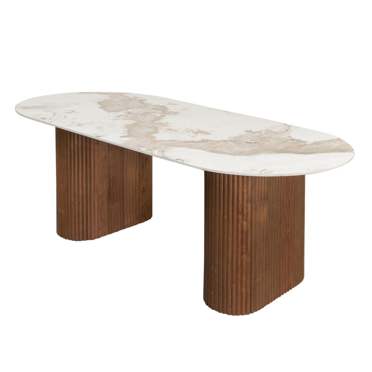 Urban Chique Esstisch aus Keramik und Marmor