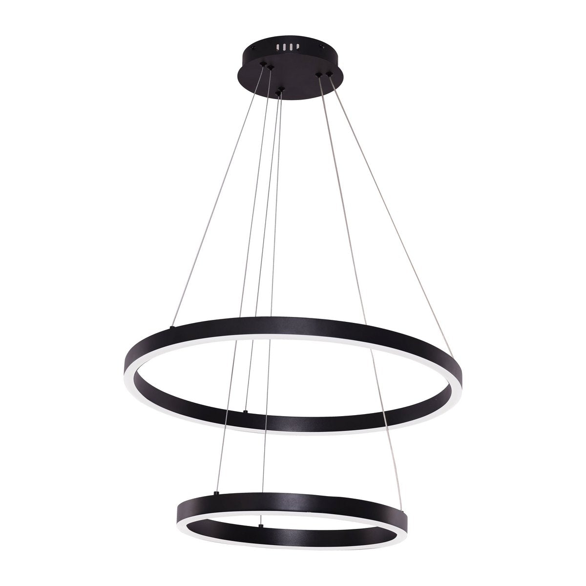 Hängende Lampe Neo schwarz | 2-Ring 40+60 cm
