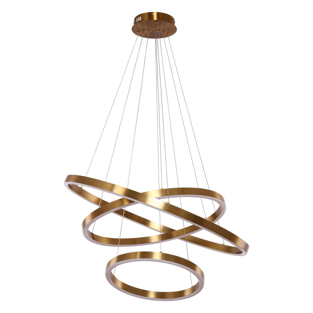 Hängende Lampe Neo Kupfer Gold | 3-Ring 40+60+80 cm