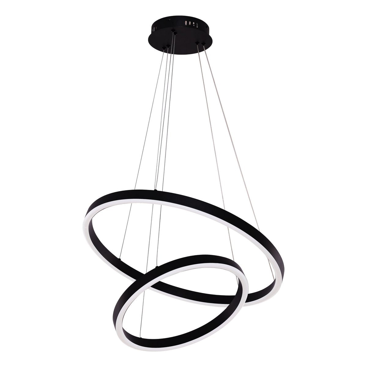 Hängende Lampe Neo schwarz | 2-Ring 40+60 cm