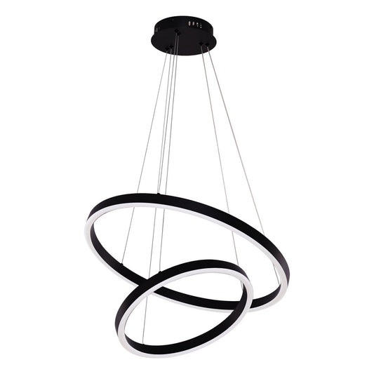 Hängende Lampe Neo schwarz | 2-Ring 40+60 cm