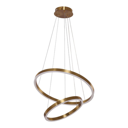 Hängende Lampe Neo Kupfer Gold | 2-Ring 40+60 cm