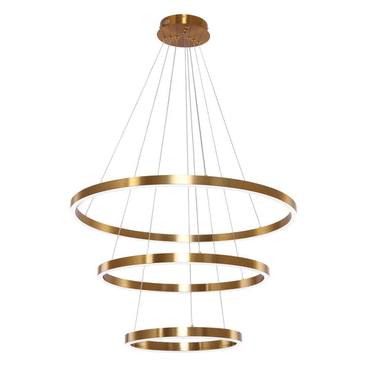 Hängende Lampe Neo Kupfer Gold | 3-Ring 40+60+80 cm